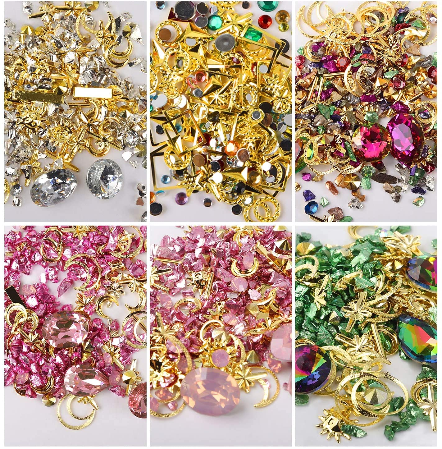 MAYCREATE 6 Boxes Mixed Nail Art Rhinestones Diamonds Crystals Beads Gems with Tweezer for 3D Nails Art Decoration Nail Art Supplies MAYCREATE 6 Boxes Mixed Nail Art Rhinestones Diamonds Crystals Beads Gems with Tweezer for 3D Nails Art Decoration Nail Art Supplies